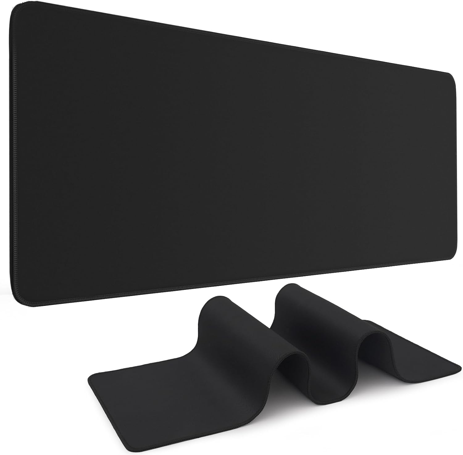 Gaming mouse pad. Black background with a white contour line pattern. Dimensions: 31.5 x 11.8 inches (XL).