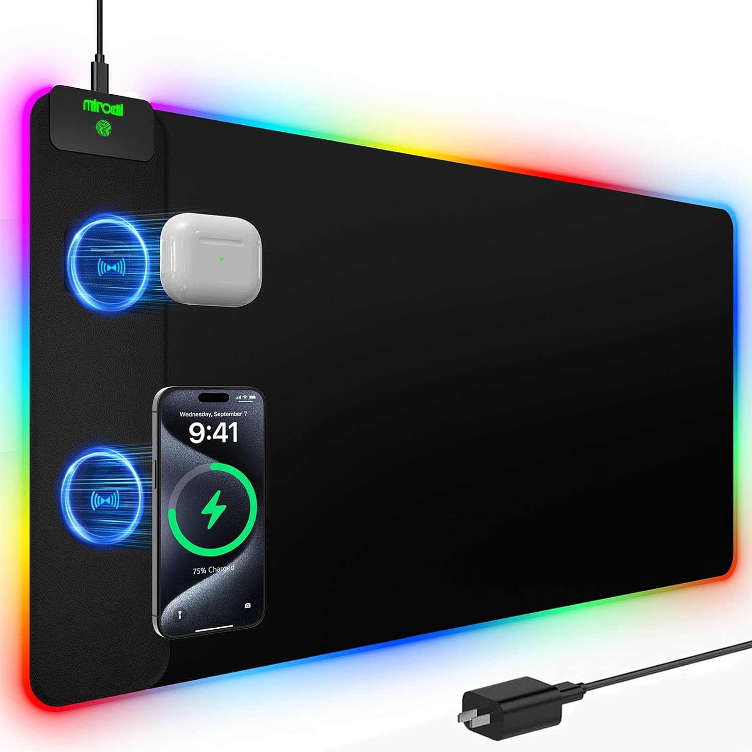 Mouse pad (with phone stand) – Black.