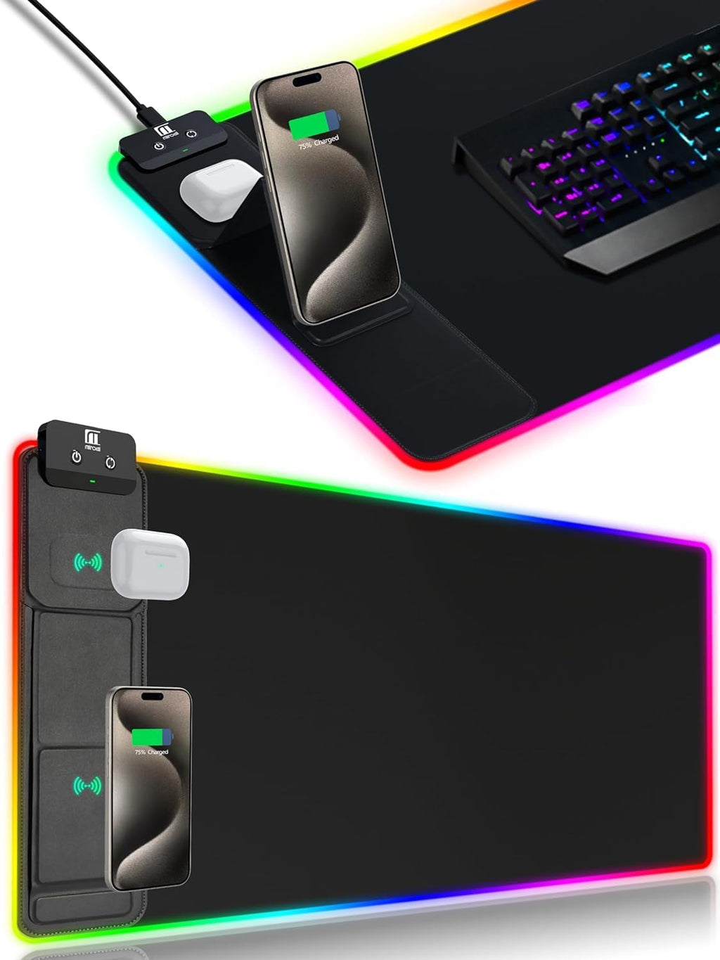 Mouse pad (with phone stand) – Black.
