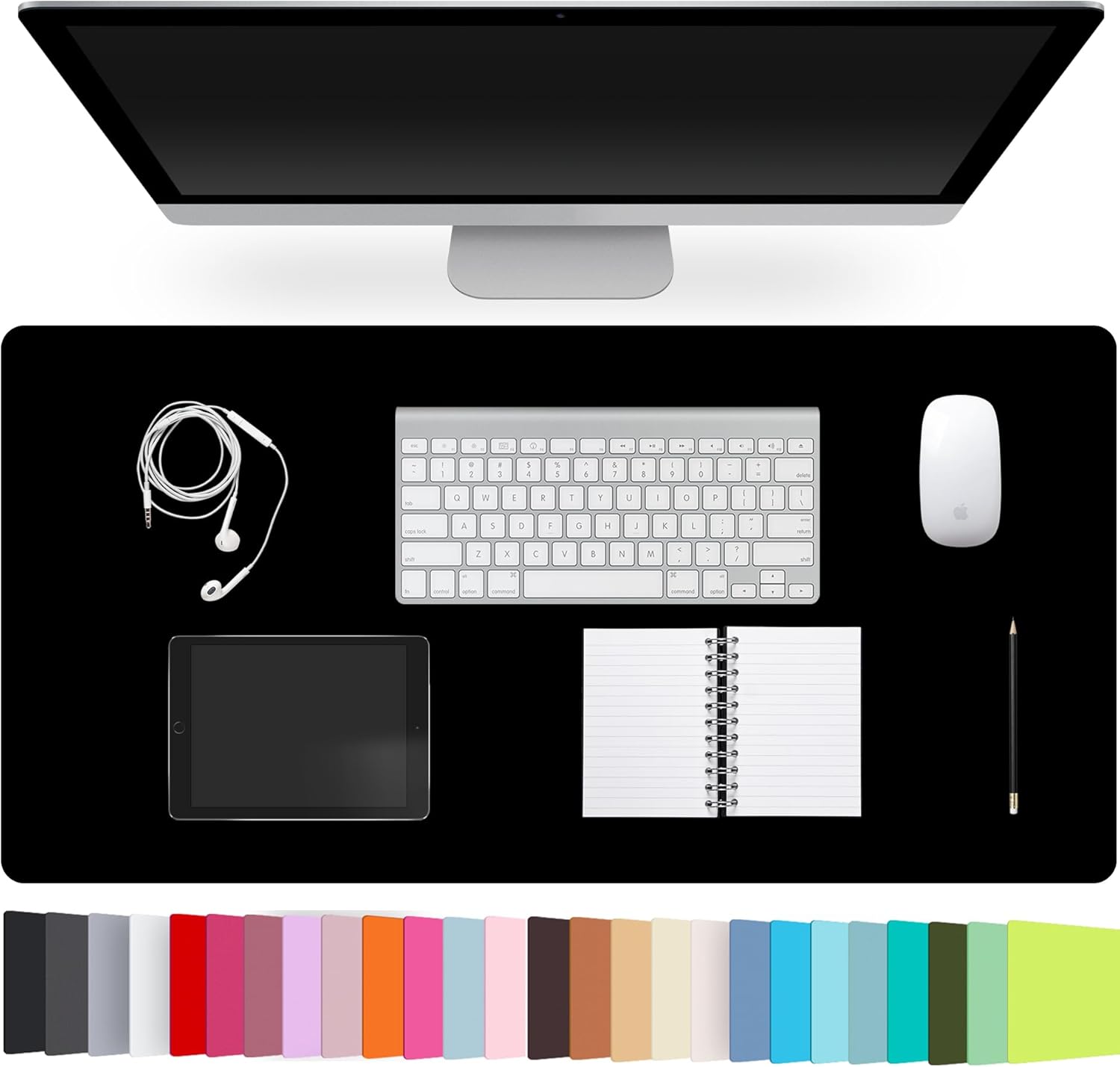 Leather Desk Mat — Large Non-Slip PU Leather Mouse Pad and Easy-to-Clean Desk Protector