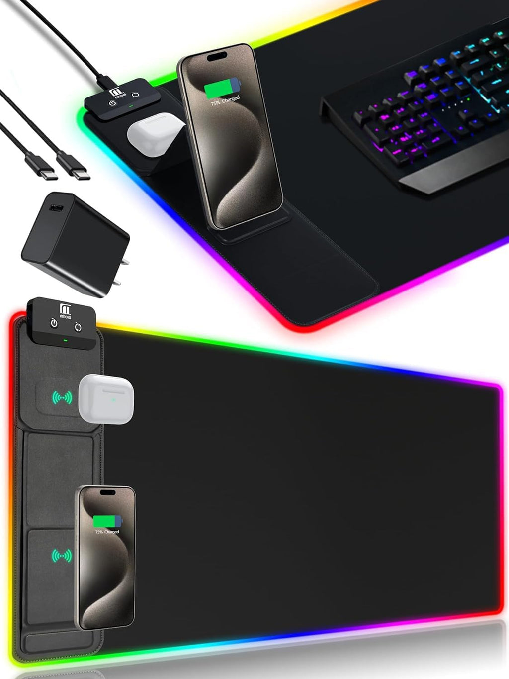 Mouse pad (with phone stand) – Black.