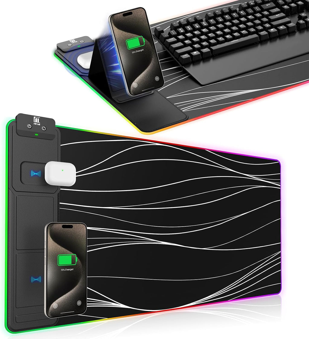 Mouse pad (with phone stand) – Black.