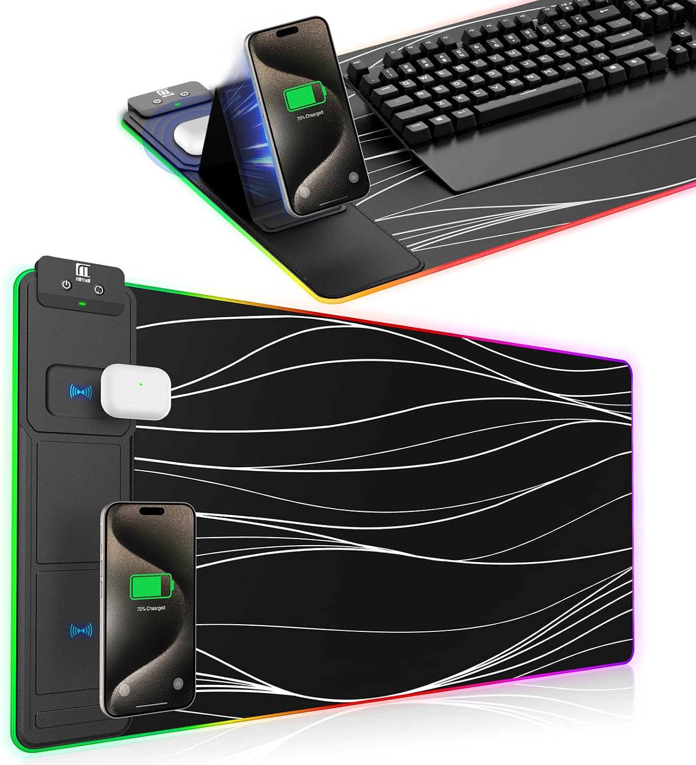 Mouse pad (with phone stand) – Black.