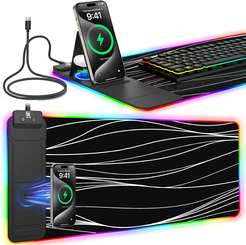Mouse pad (with phone stand) – Black.