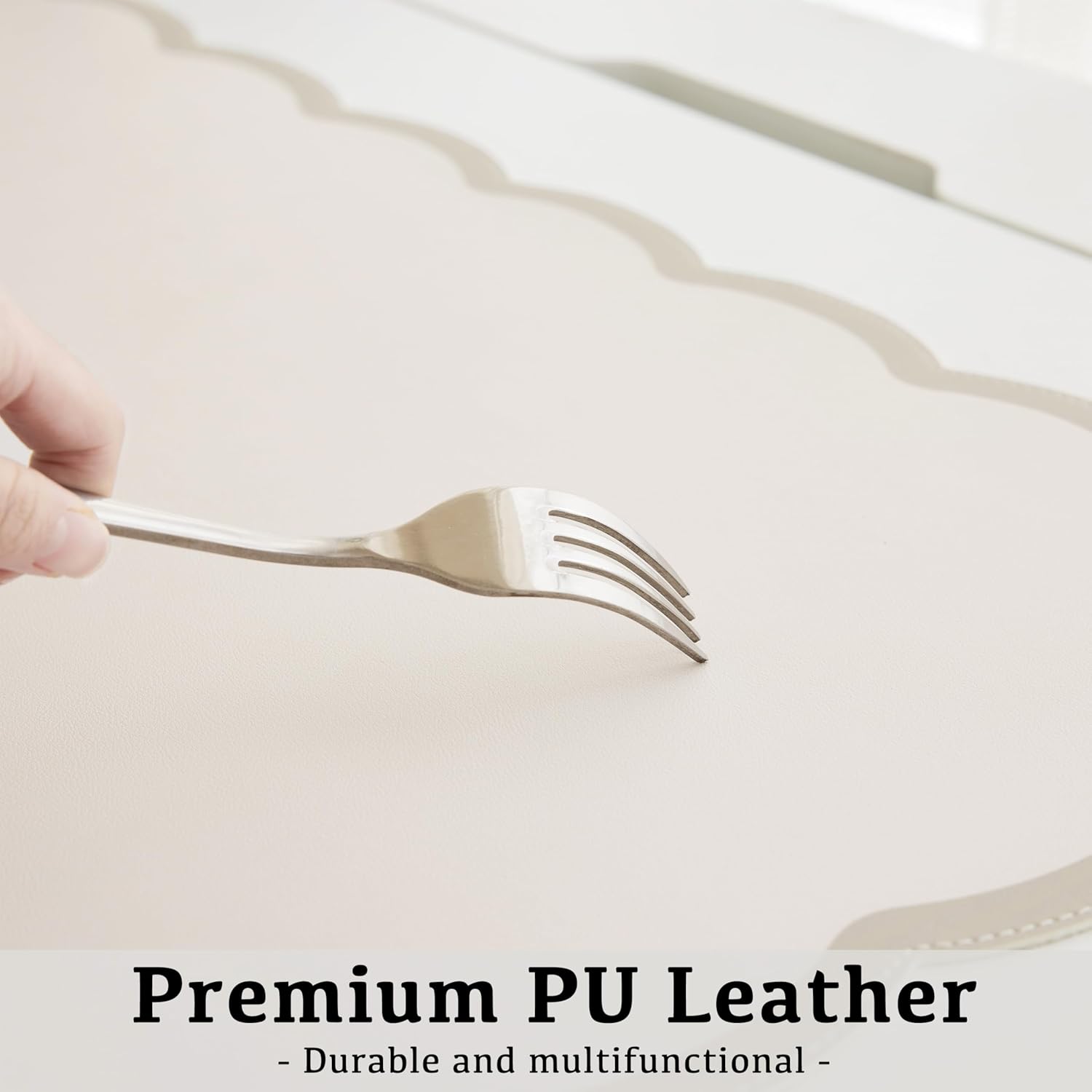 Fan-shaped side table mat (31.5 x 15.7 inches) — a large, cute accessory for your desktop.