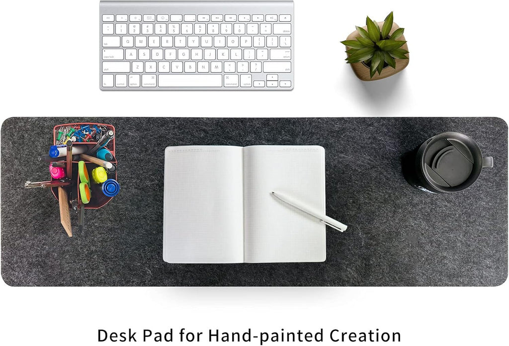 Felt Desk Mat | Computer Desk Mat (36 x 12 inches) | Large Felt Mouse Pad & Keyboard Mat