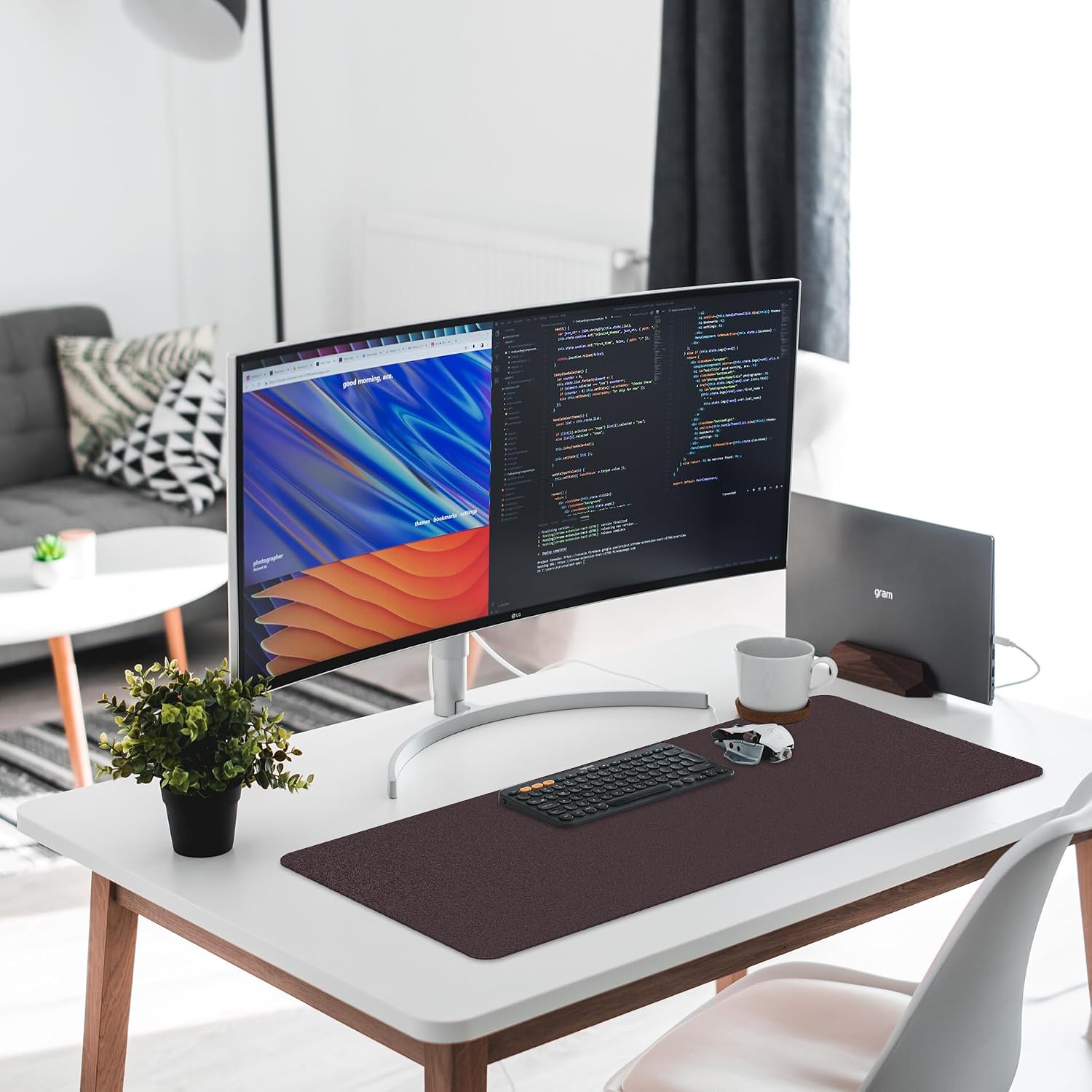 Leather Desk Mat — Large Non-Slip PU Leather Mouse Pad and Easy-to-Clean Desk Protector