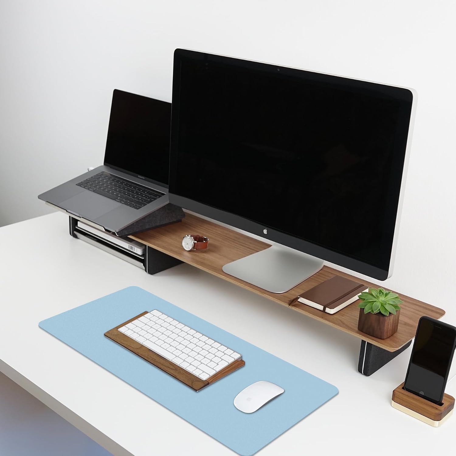 Leather Desk Mat — Large Non-Slip PU Leather Mouse Pad and Easy-to-Clean Desk Protector