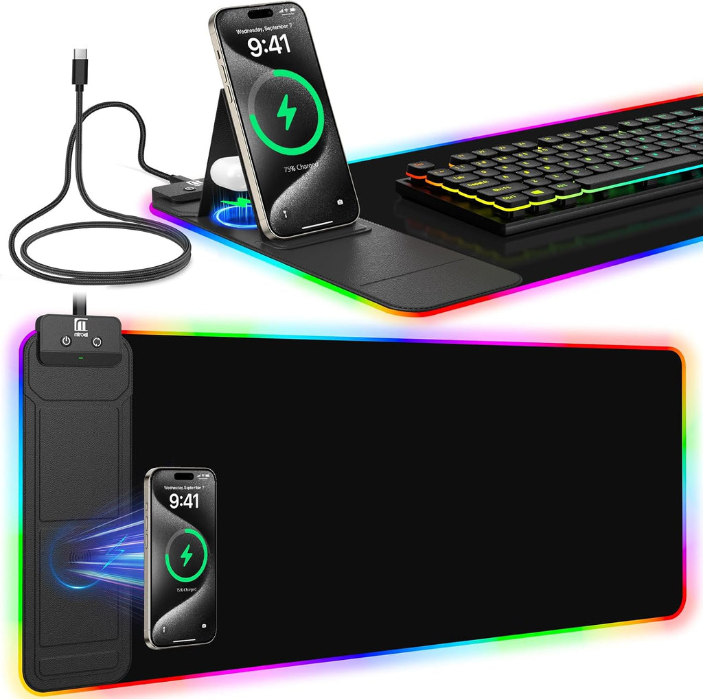 Mouse pad (with phone stand) – Black.