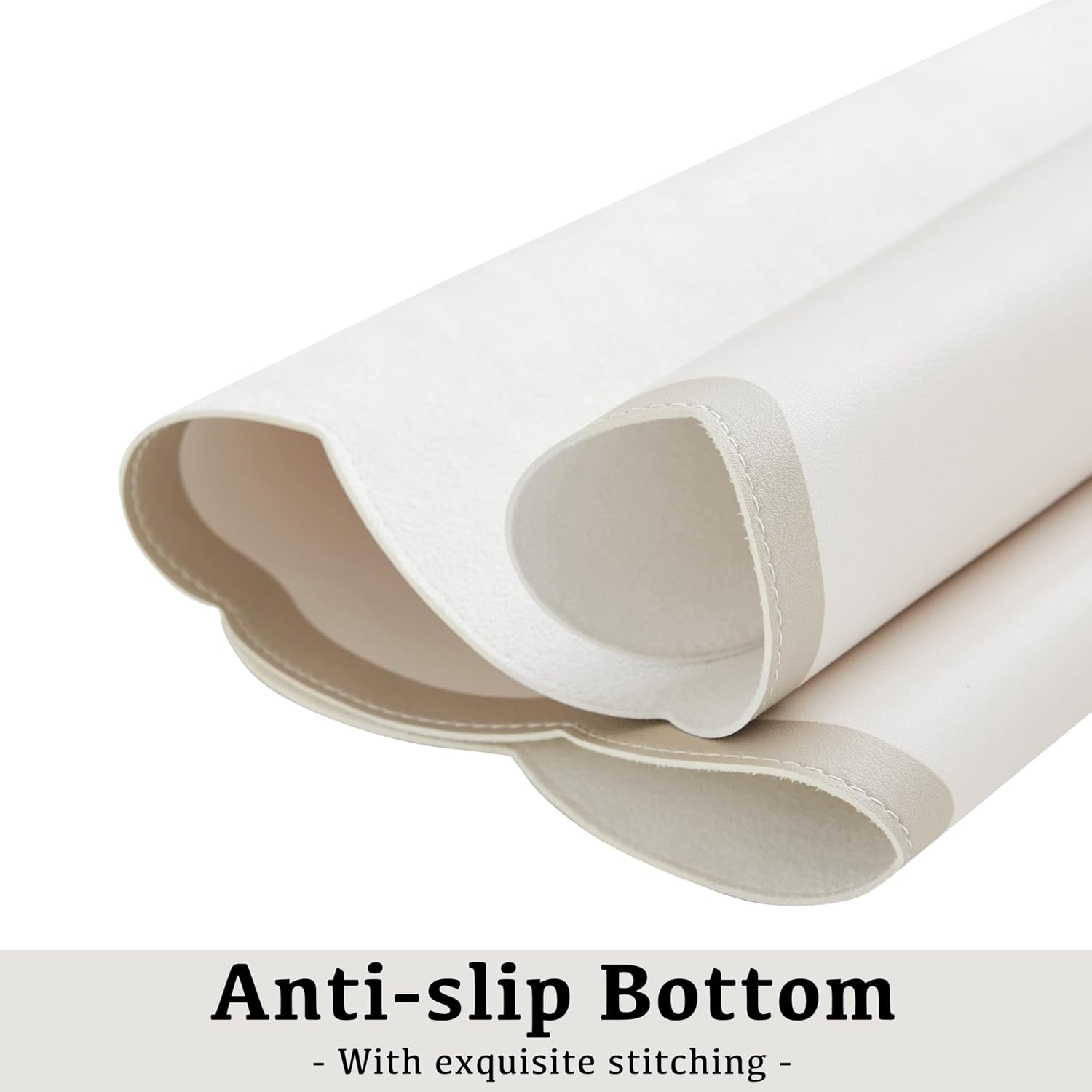 Fan-shaped side table mat (31.5 x 15.7 inches) — a large, cute accessory for your desktop.