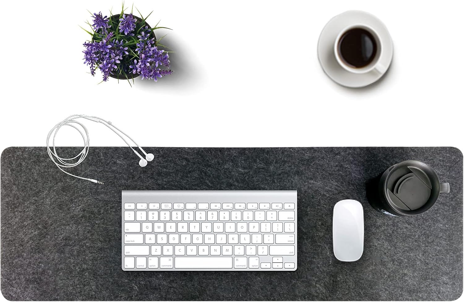 Felt Desk Mat | Computer Desk Mat (36 x 12 inches) | Large Felt Mouse Pad & Keyboard Mat