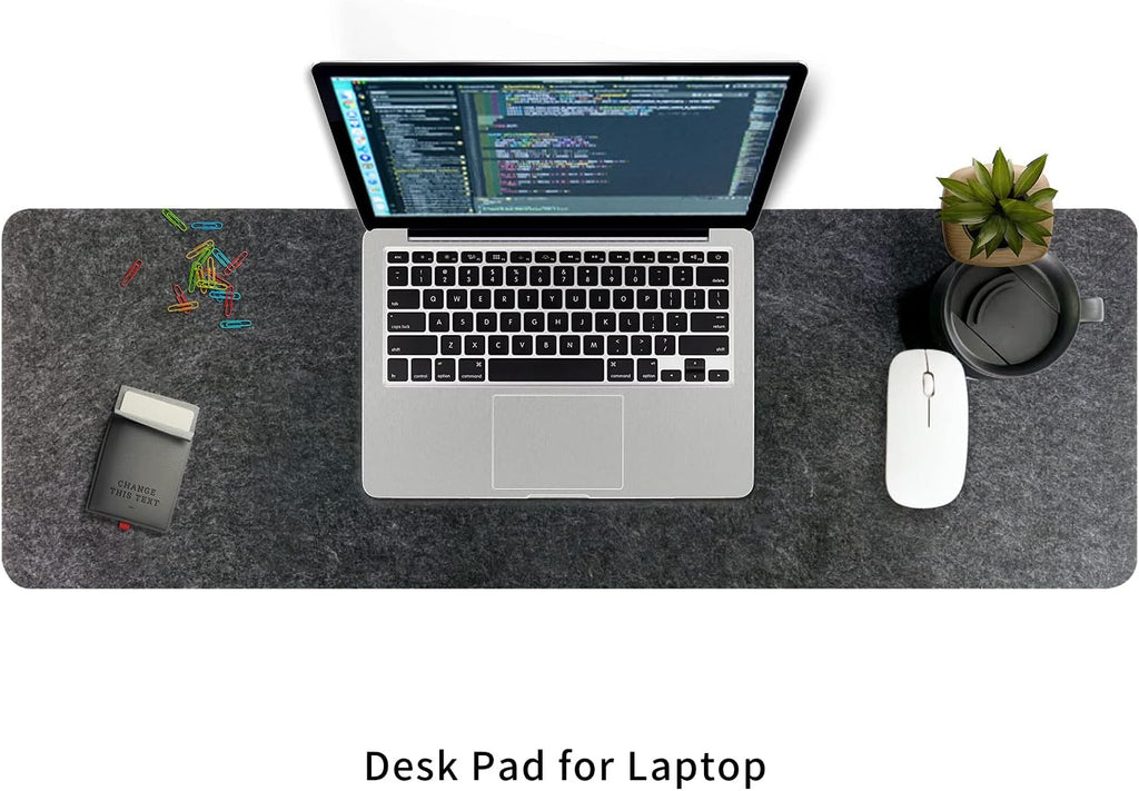 Felt Desk Mat | Computer Desk Mat (36 x 12 inches) | Large Felt Mouse Pad & Keyboard Mat