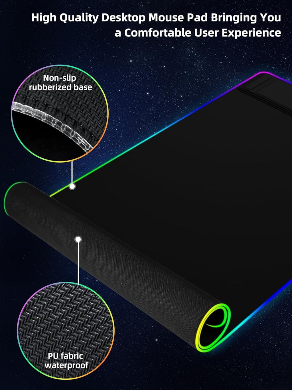 Mouse pad (with phone stand) – Black.