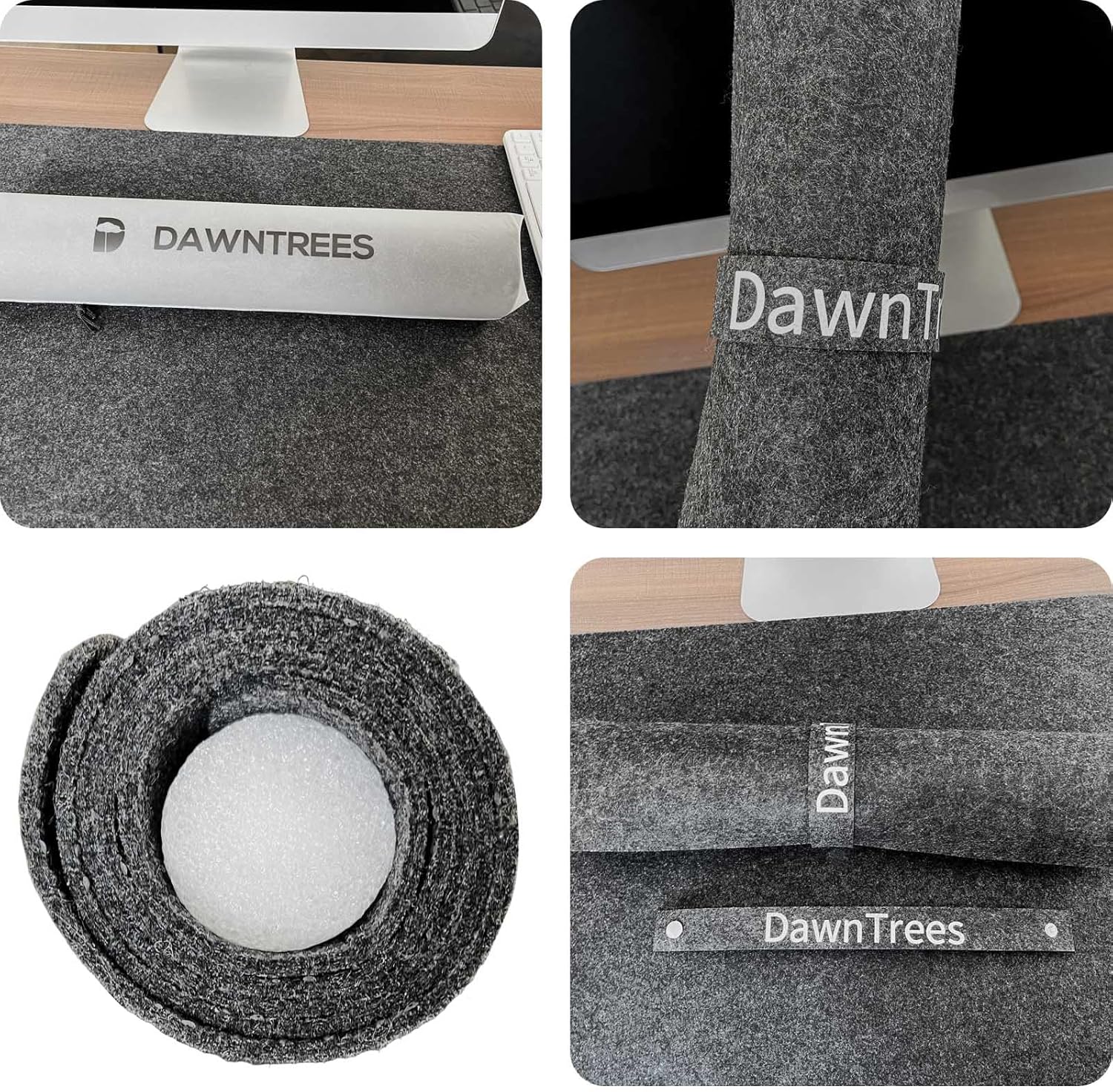 Felt Desk Mat | Computer Desk Mat (36 x 12 inches) | Large Felt Mouse Pad & Keyboard Mat
