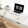 Fan-shaped side table mat (31.5 x 15.7 inches) — a large, cute accessory for your desktop.