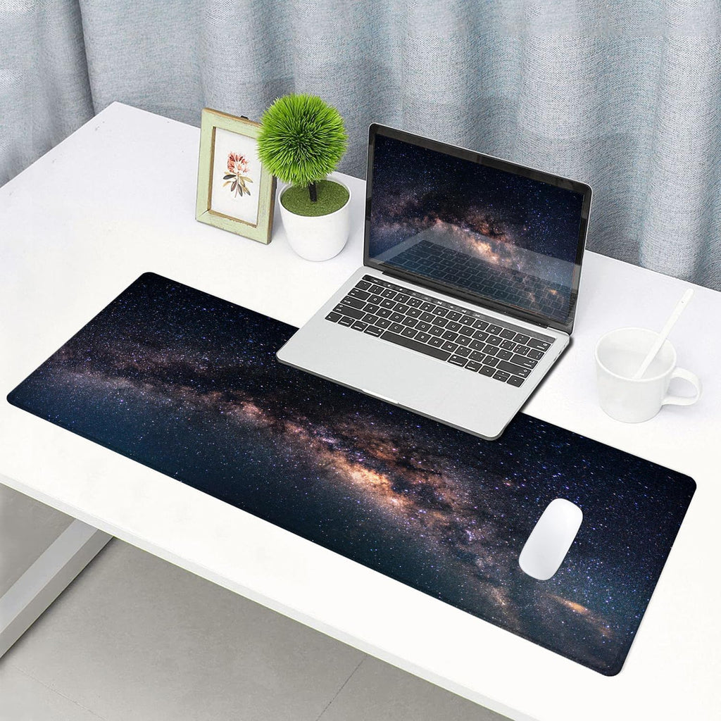 Large Stitched-Edge Gaming Mouse Pad – Starry Sky Pattern Desk Mat