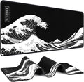 Gaming Mouse Pad/Desk Mat — Large desk-sized mouse pad featuring "The Great Wave off Kanagawa" design.