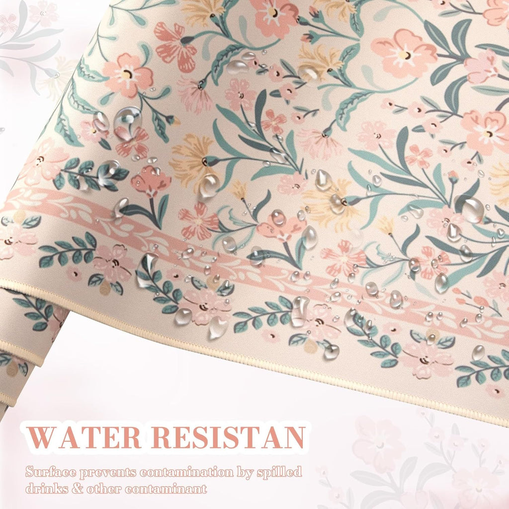 Pink floral pattern desk mat/mouse pad (XXL extra-large).