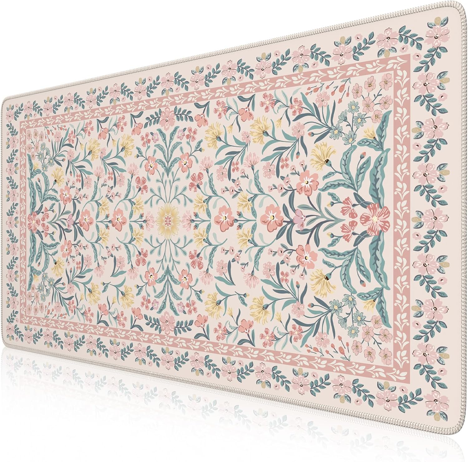Pink floral pattern desk mat/mouse pad (XXL extra-large).